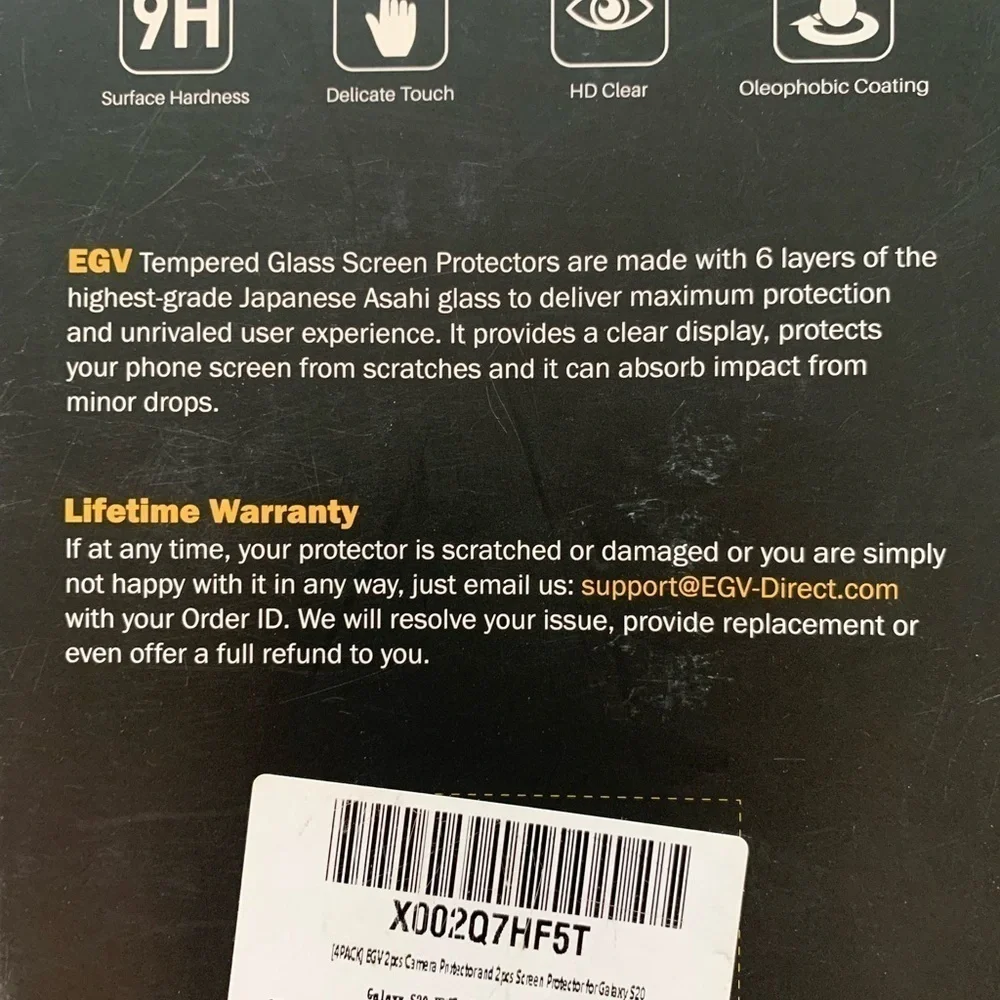 New EGV 2 Pack UV Tempered Glass Screen Protector with Tray Samsung Galaxy S20